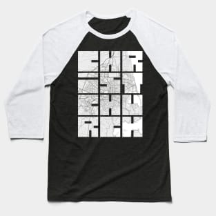 Christchurch, New Zealand City Map Typography - Light Baseball T-Shirt